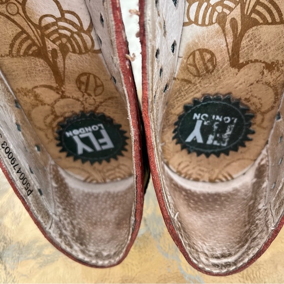 Fly London Yeo Perf Petrol Wedge Platform Slip On Walking Shoe - Picture 12 of 16